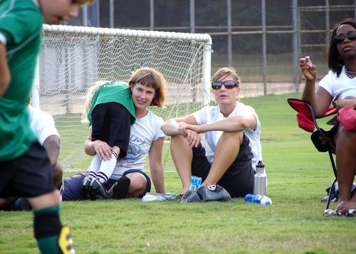 Football team parents and supporters