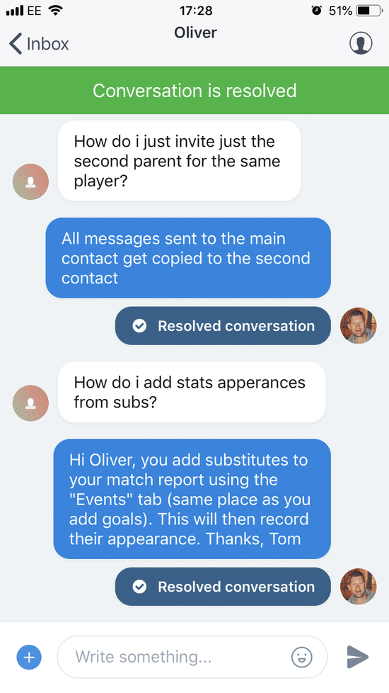 Priority Support - phone view