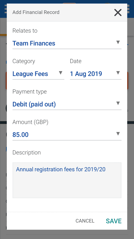 Manage your team's finances - phone view