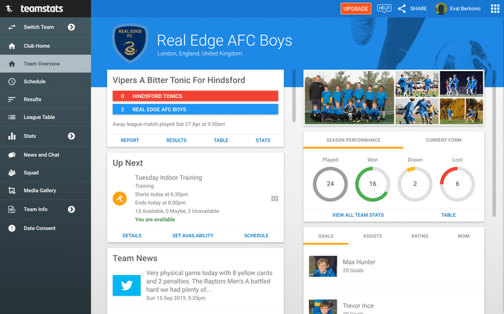 Football Team Management Software and App TeamStats