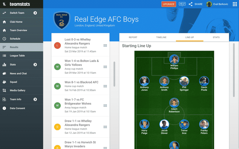 Football Team Management Software and App TeamStats