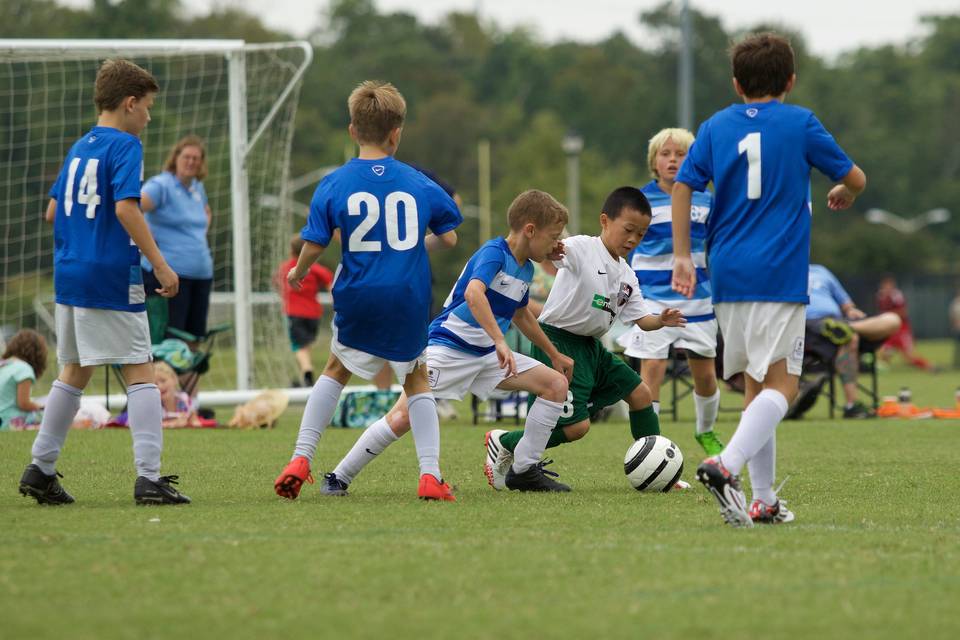 Grassroots football boys match