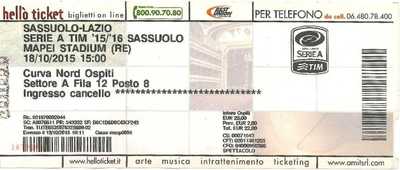 Match Report - SASSUOLO - 18 Oct 2015