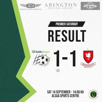Dublin Airport FC Held to Draw by Markievicz Celtic FC