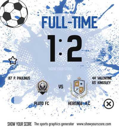 Pluto FC Fall Short Against Heritage F.C in Thrilling Encounter