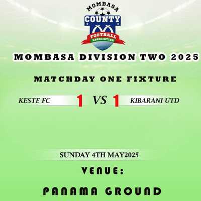 Kibarani United and Keste FC Share Spoils in Thrilling Draw
