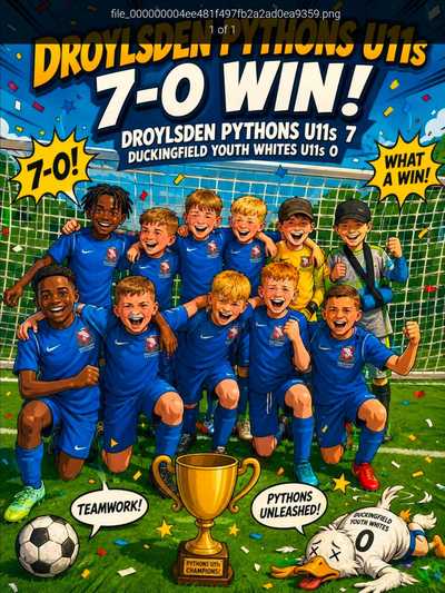 Droylsden Pythons U11s Dominate Spurley Hey Blues U11s 8-1 at Wright Robinson