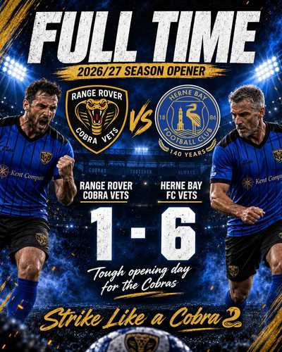 Range Rover Cobra Vets Suffer Heavy Defeat at Home to Herne Bay FC Veterans