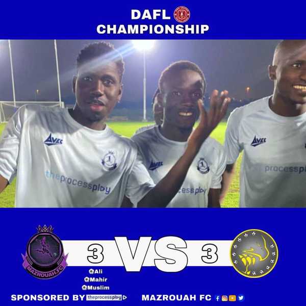 Points shared as Mazrouah Fc comeback to save a point.