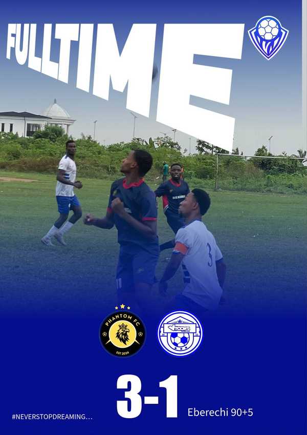Vtoons FC Struggle as Phantom FC Claim 3-1 Win