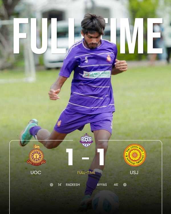 UOC Football Held to 1-1 Draw by University of Sri Jayawardenapura