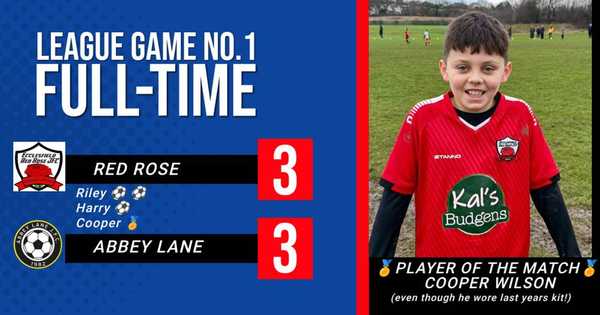 Ecclesfield Red Rose 3–3 Abbey Lane JFC