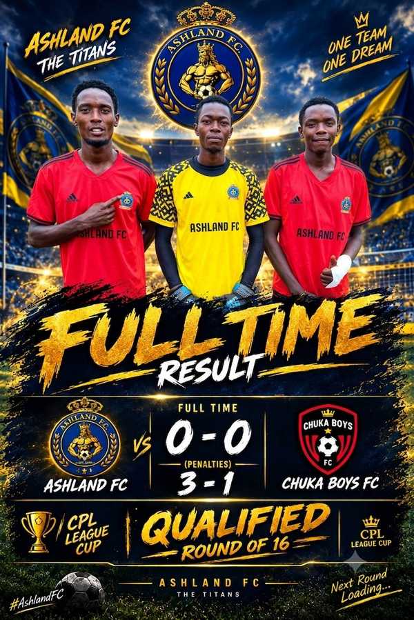 Ashland FC knock out chuka boys to qualify for last 16