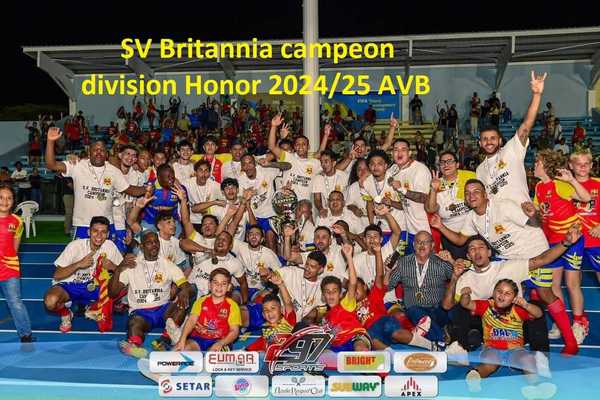 SV Britannia wins the 2024/25 Aruban Championship