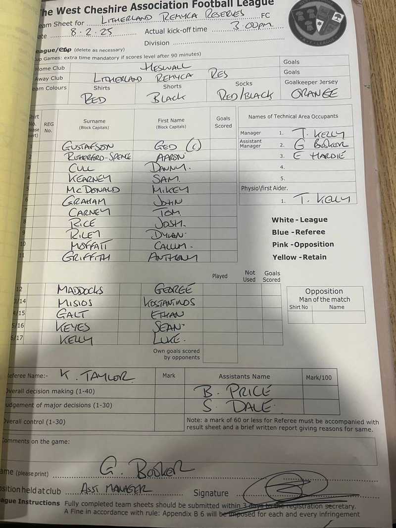 Heswall Edge Out Litherland Remyca Res in Tight Encounter