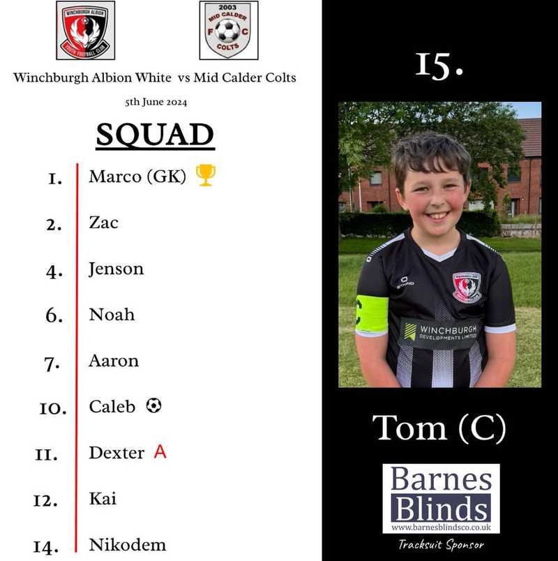 Winchburgh Albion Whites vs Mid Calder Colts