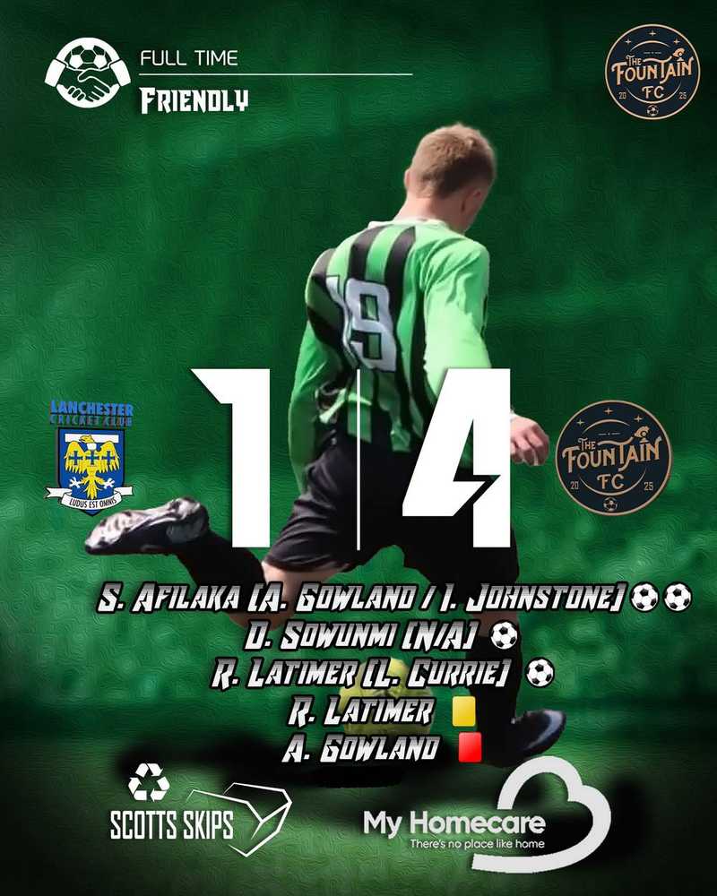 Lanchester Cricket Club FC 1 vs 4 The Fountain FC