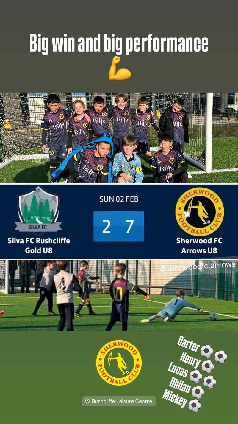 Sherwood Arrows FC Triumph Over Silva FC Rushcliffe Gold U8