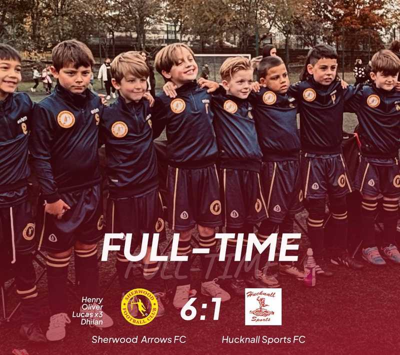 Sherwood Arrows FC Dominate Hucknall Sports Red U8 6-1