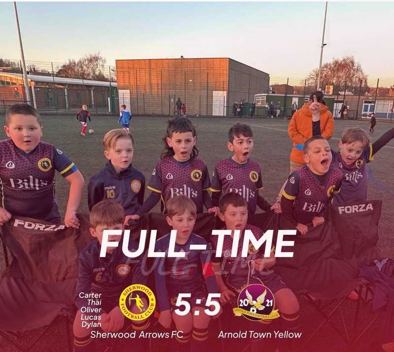 Sherwood Arrows and Arnold Town Yellow Share Thrilling Draw