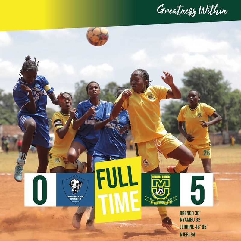 Mathare United Women Dominate Macmillan Queens 5-0