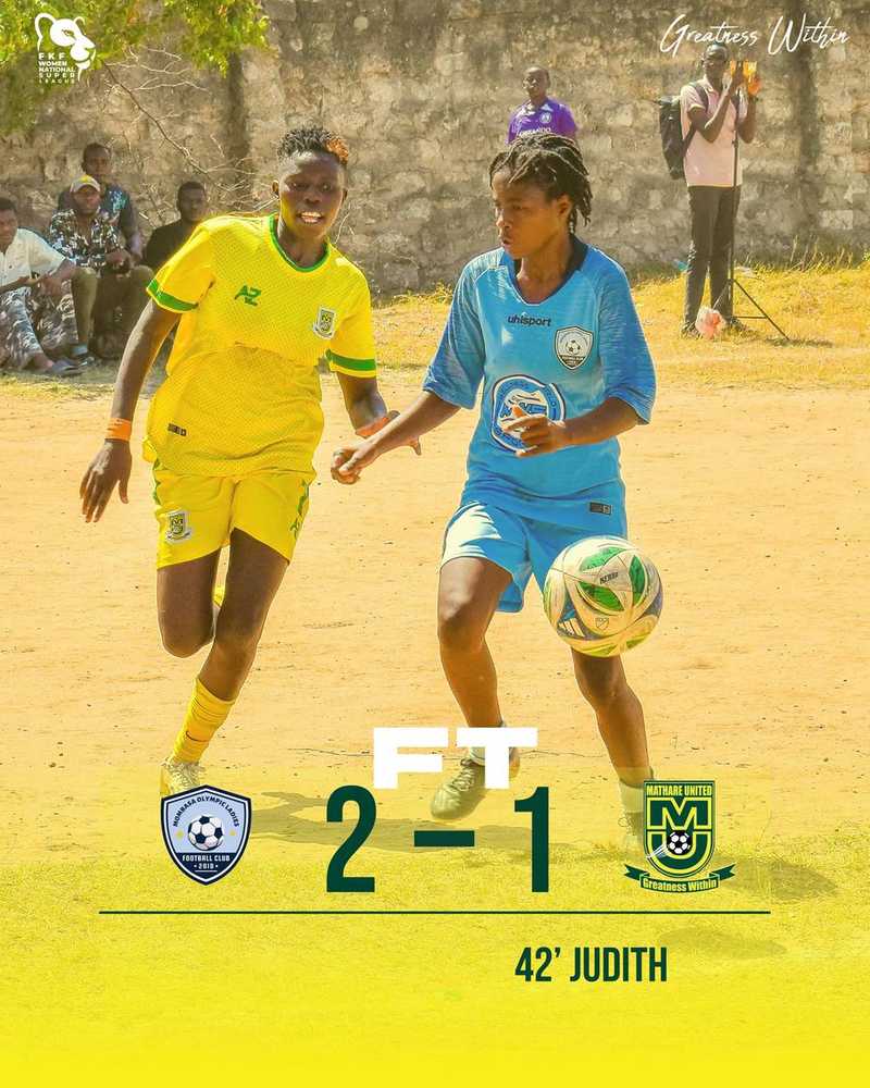 Mombasa Olympic 2 vs 1 Mathare United Women FC
