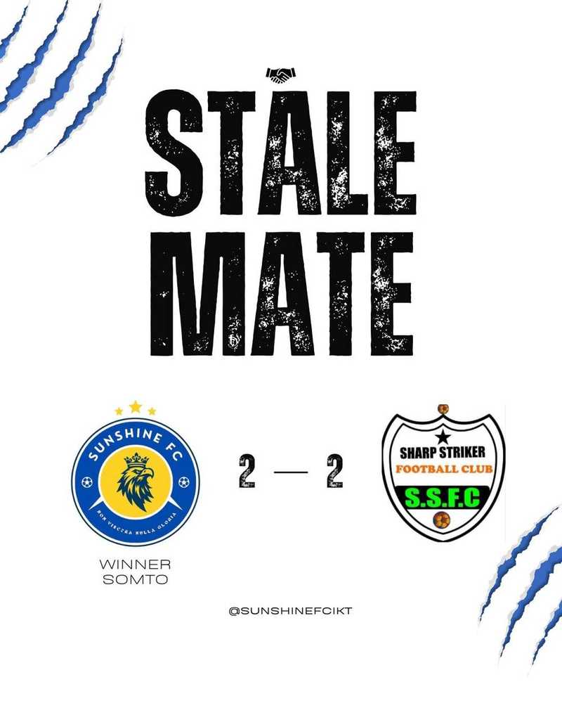 Sunshine FC and Sharp Striker FC Draw 2-2 in Thrilling Friendly