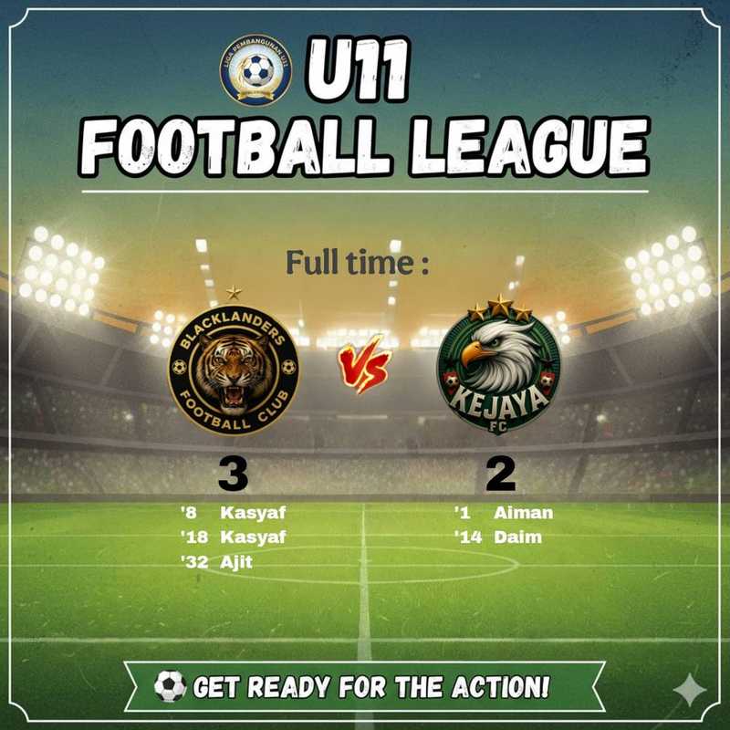 BLACKLANDERS FC 3 vs 2 KEJAYA FC