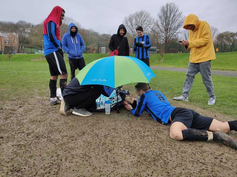 Rich gets it in the net then gets it in the neck